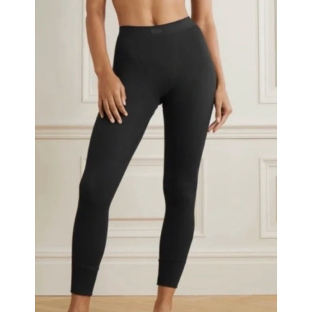 NEW SKIMS Cotton Rib Legging Soot Black AP-LEG-0039 Womens Size Medium
